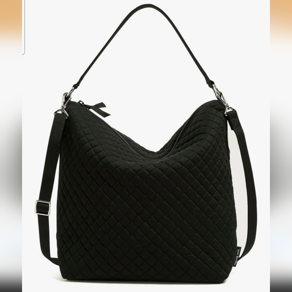 Vera Bradley Handbags - Vera Bradley Black Quilted Oversized Hobo Shouler/Crossbody Bag.